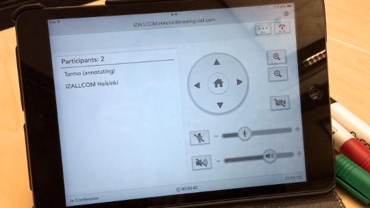 Avaya iPad videoneuvottelulaitteen kauko-ohjaus