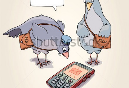 Messenger pigeons and mobile phone